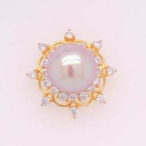Cultured Freshwater Bun Pearl (8-9mm),Tourbillon Stud Earrings - Anna Wang New York 