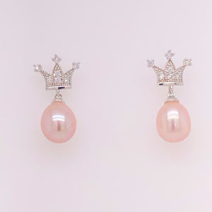 Pink Cultured Freshwater Pearl (8-9mm), Stud Earring Earrings Anna Wang New York Inc 