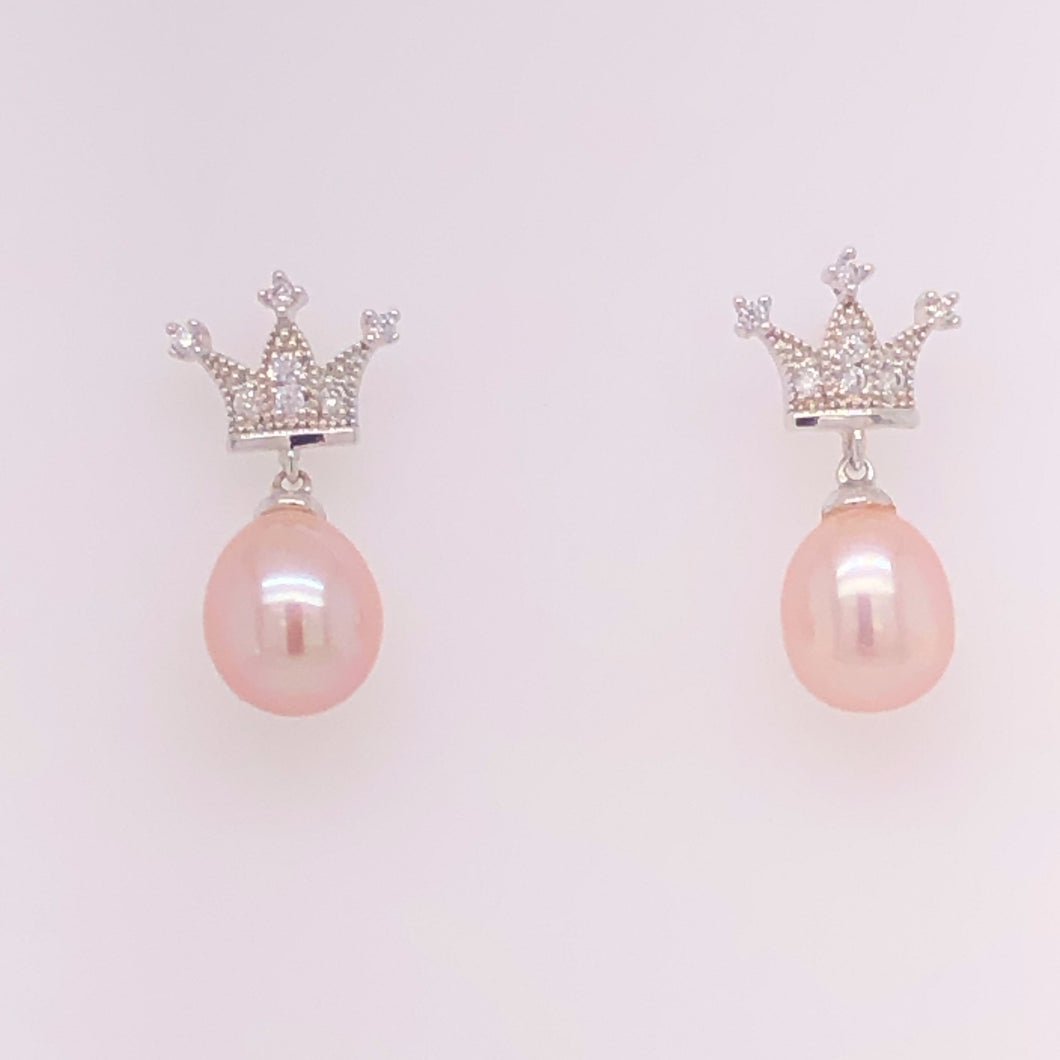 Pink Cultured Freshwater Pearl (8-9mm), Stud Earring Earrings Anna Wang New York Inc 