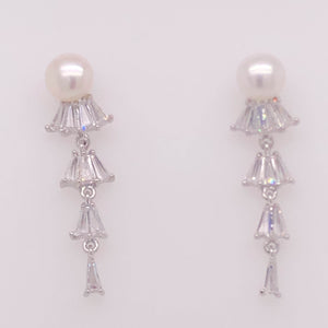 Cultured Freshwater Pearl (4.5-5mm), Mini Skirt Stud Earrings - Anna Wang New York 