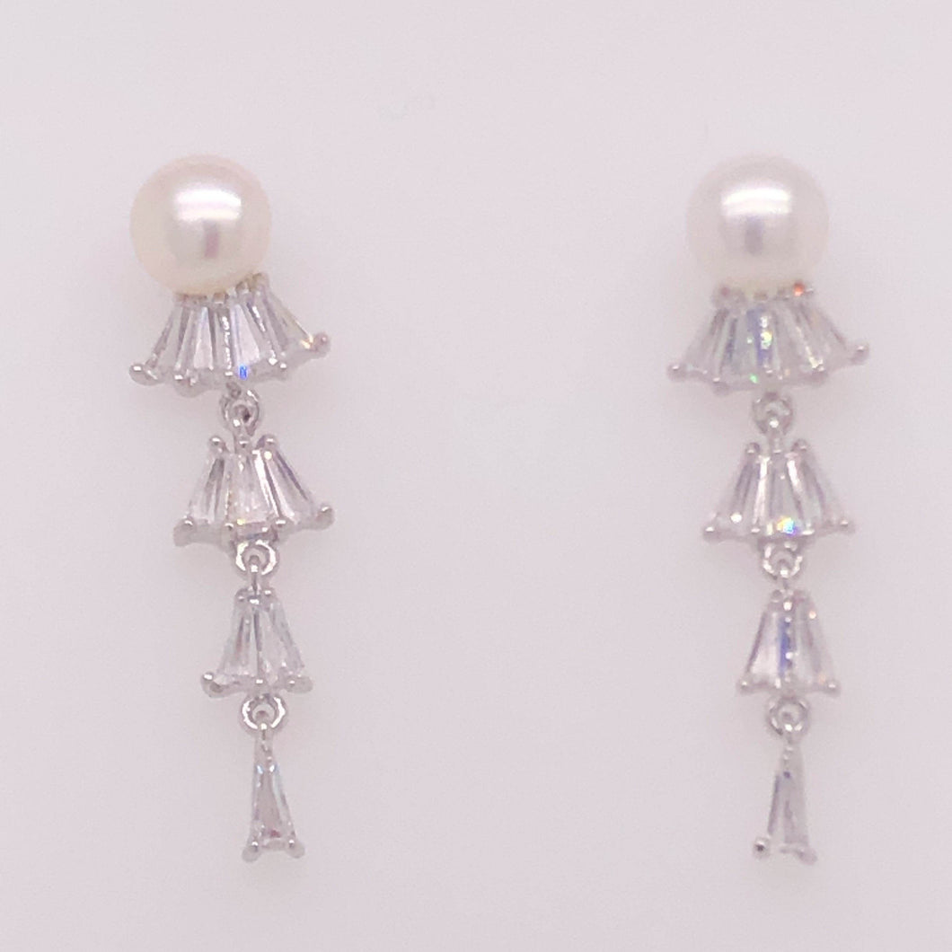 Cultured Freshwater Pearl (4.5-5mm), Mini Skirt Stud Earrings - Anna Wang New York 