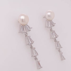 Cultured Freshwater Pearl (4.5-5mm), Mini Skirt Stud Earrings - Anna Wang New York 