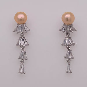 Cultured Freshwater Pearl (4.5-5mm), Mini Skirt Stud Earrings - Anna Wang New York 