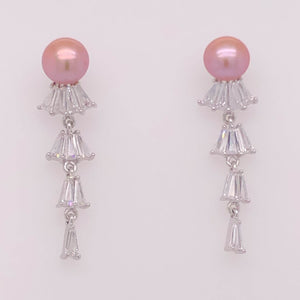 Cultured Freshwater Pearl (4.5-5mm), Mini Skirt Stud Earrings - Anna Wang New York 