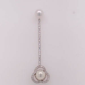 Cultured Freshwater Double Pearl (6-6.5mm),Plum Blossom Stud Earrings - Anna Wang New York 