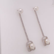 Load image into Gallery viewer, Cultured Freshwater Double Pearl (6-6.5mm),Plum Blossom Stud Earrings - Anna Wang New York 